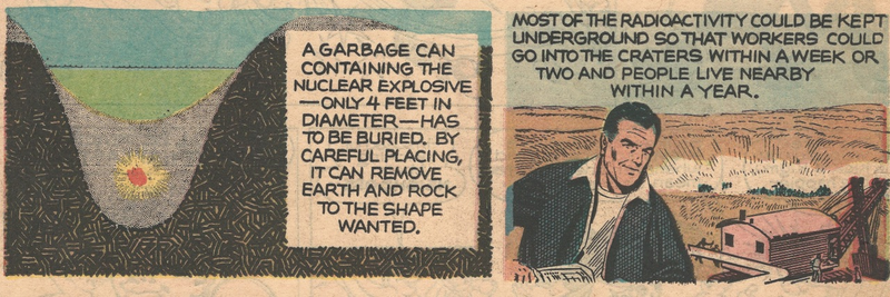 Illustration for article titled This 1960s Comic Strip Claimed Nuclear Explosions Were the Future of Road Construction